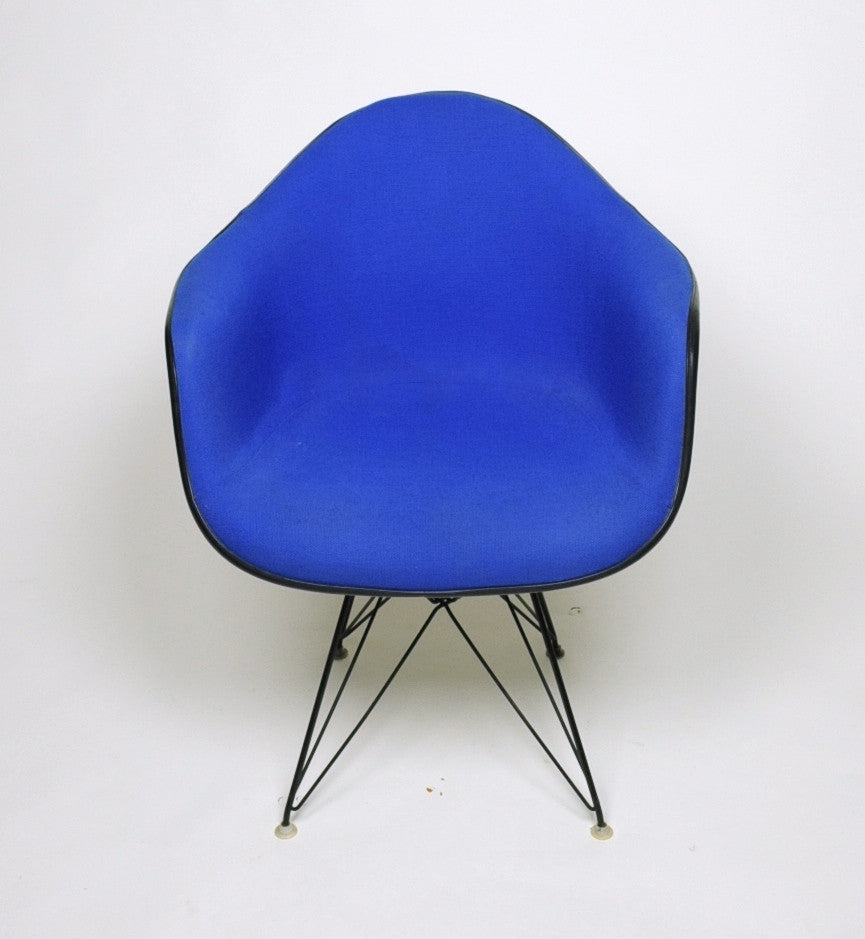 SOLD Eames Herman Miller Blue and Black Fiberglass Eiffel Tower Armshell Chair