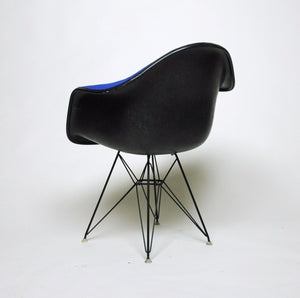 SOLD Eames Herman Miller Blue and Black Fiberglass Eiffel Tower Armshell Chair