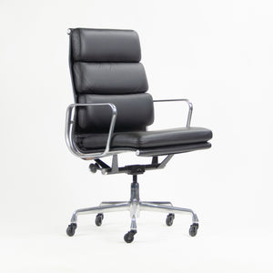 SOLD Eames Herman Miller High Soft Pad Aluminum Desk Chair Black Leather NOS 2x Available