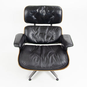 SOLD 1960's Herman Miller Eames Lounge Chair & Ottoman Rosewood 670 671 Black Leather