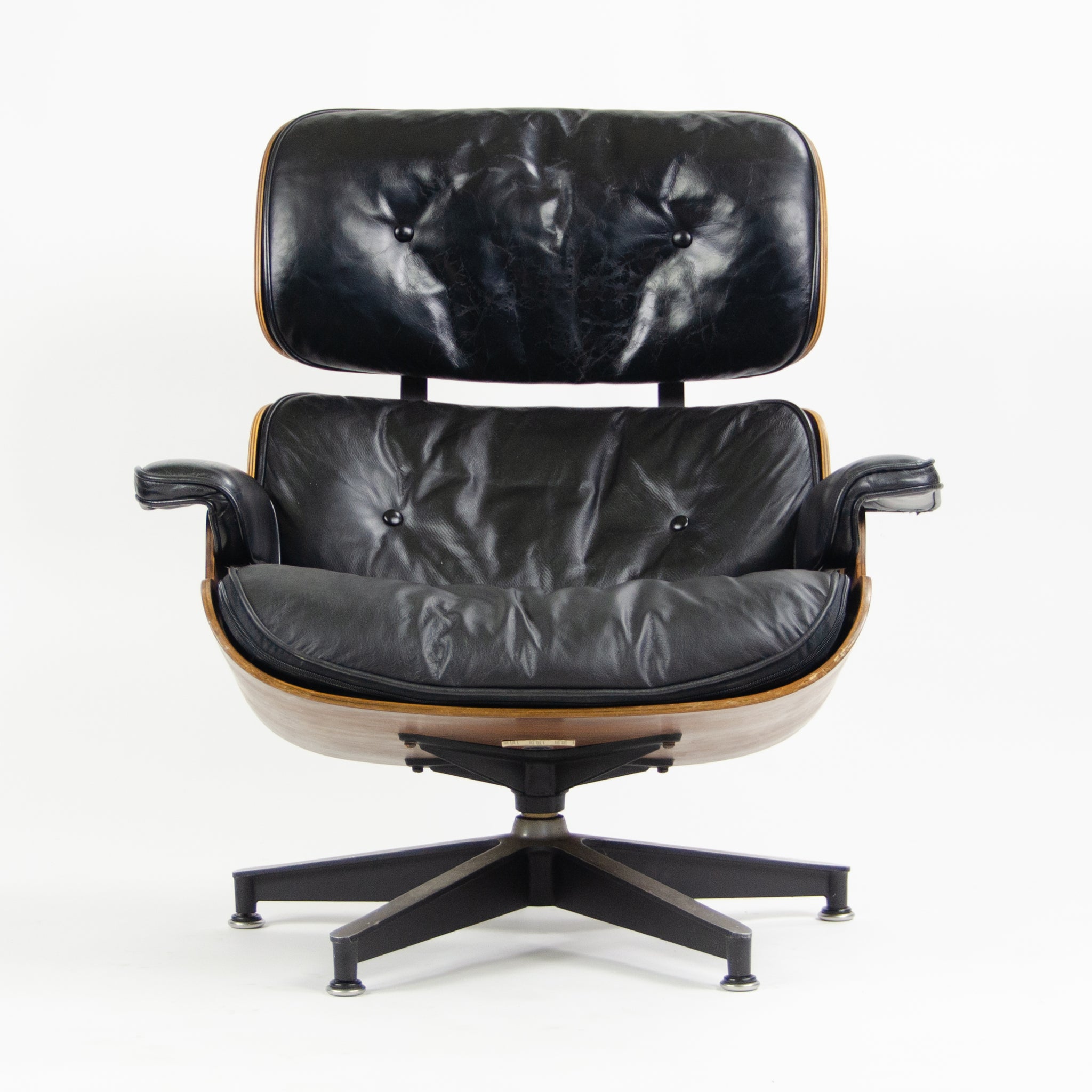 SOLD 1960's Herman Miller Eames Lounge Chair & Ottoman Rosewood 670 671 Black Leather