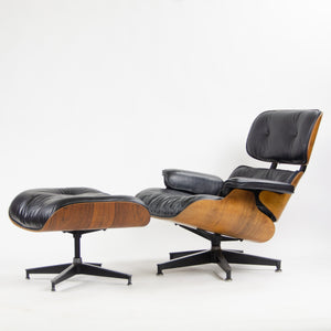 SOLD 1960's Herman Miller Eames Lounge Chair & Ottoman Rosewood 670 671 Black Leather