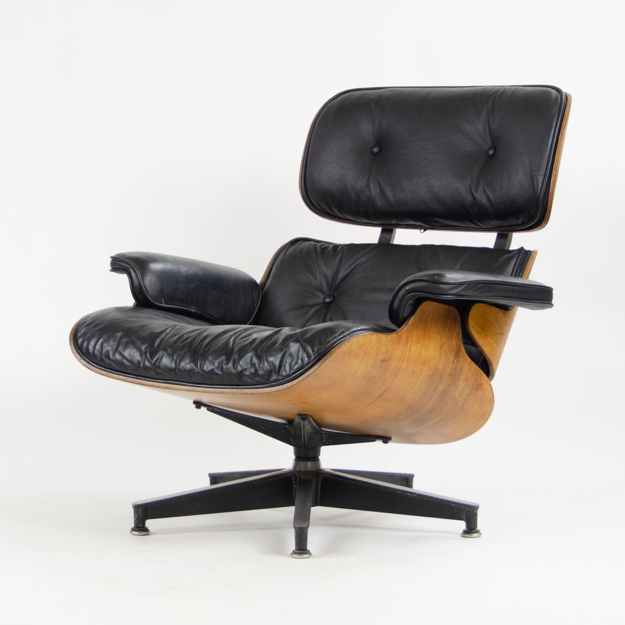 SOLD 1960's Herman Miller Eames Lounge Chair & Ottoman Rosewood 670 671 Black Leather