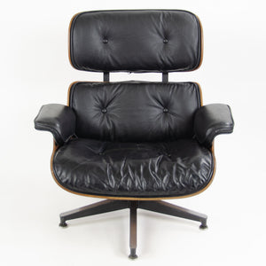 SOLD 1960's Herman Miller Eames Lounge Chair & Ottoman Rosewood 670 671 Black Leather