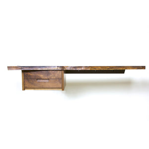 SOLD Authentic George Nakashima Studio Mira Nakashima Hanging 2-Drawer Shelf Black Walnut